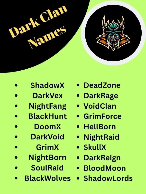 Dark Clan Names