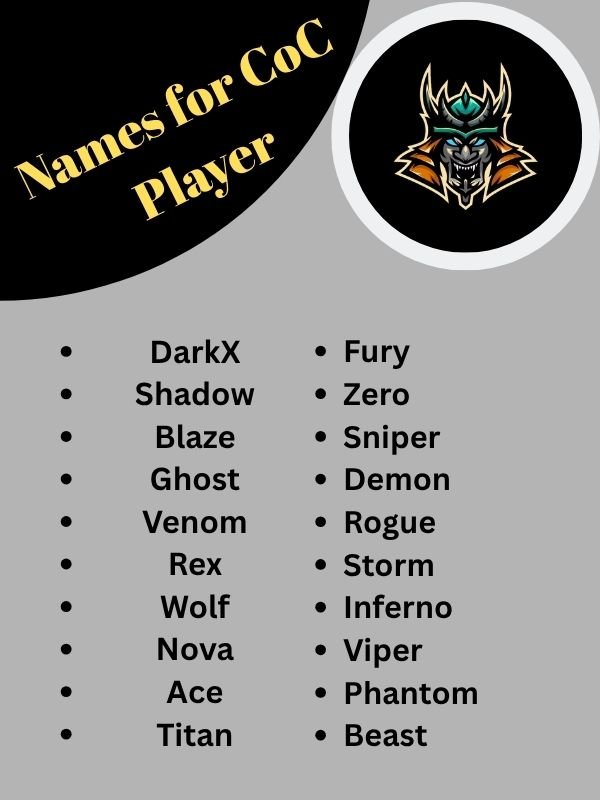 Names for CoC Player