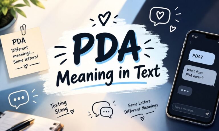 PDA Meaning in Text