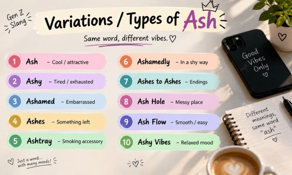 Variations Types of Ash